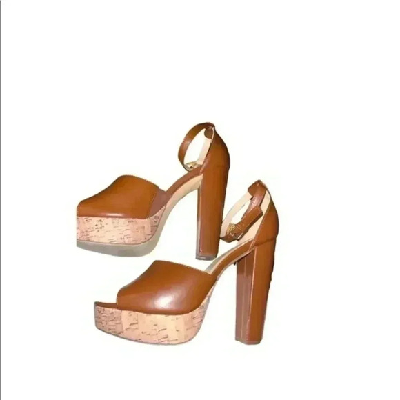 Nicole Miller Leather Platform Block Heel - Picture 10 of 15